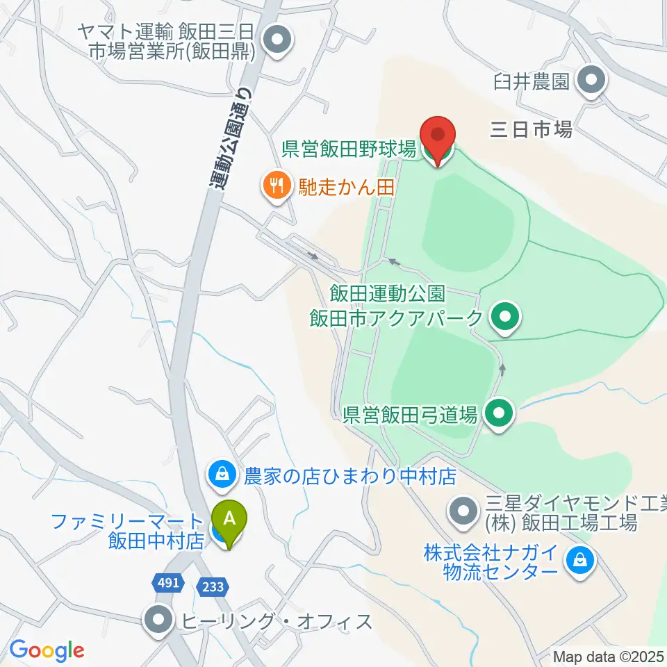 綿半飯田野球場周辺のコンビニエンスストア一覧地図