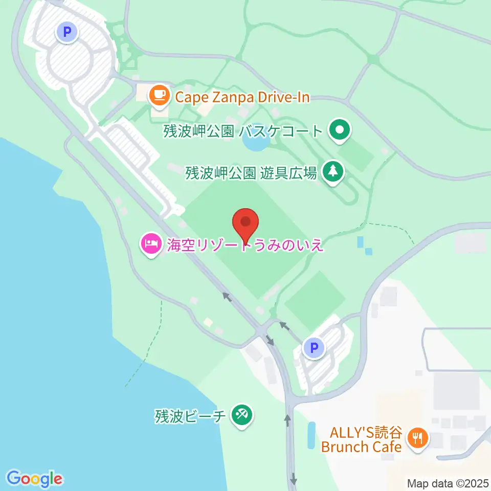 ZANPAプレミアム残波岬ボールパーク周辺のコンビニエンスストア一覧地図