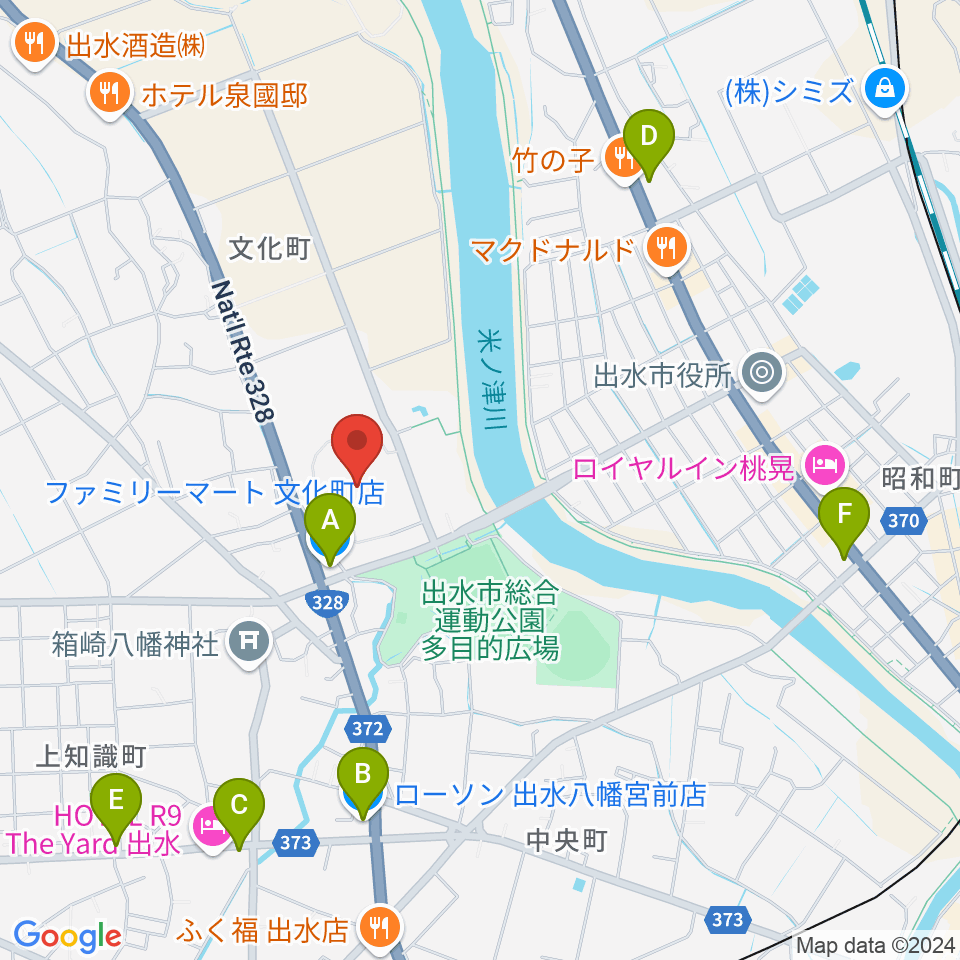 マルマエスタジアム出水周辺のコンビニエンスストア一覧地図