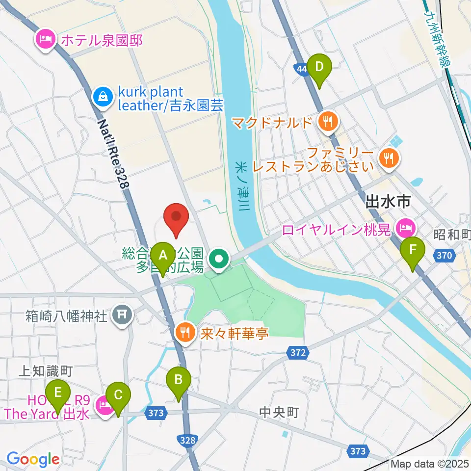マルマエスタジアム出水周辺のコンビニエンスストア一覧地図