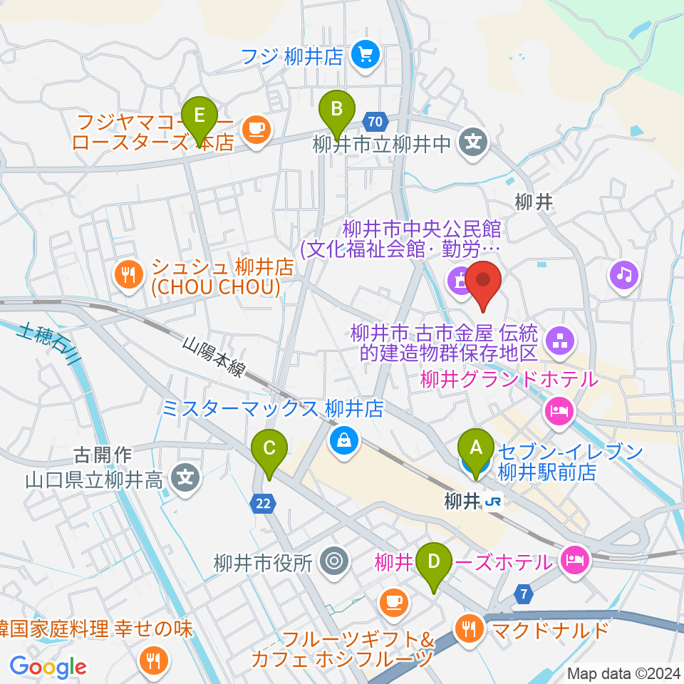 バタフライアリーナ周辺のコンビニエンスストア一覧地図