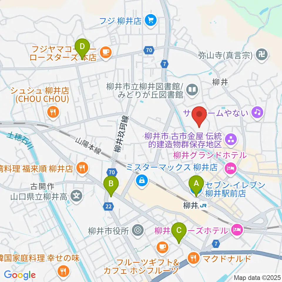 バタフライアリーナ周辺のコンビニエンスストア一覧地図