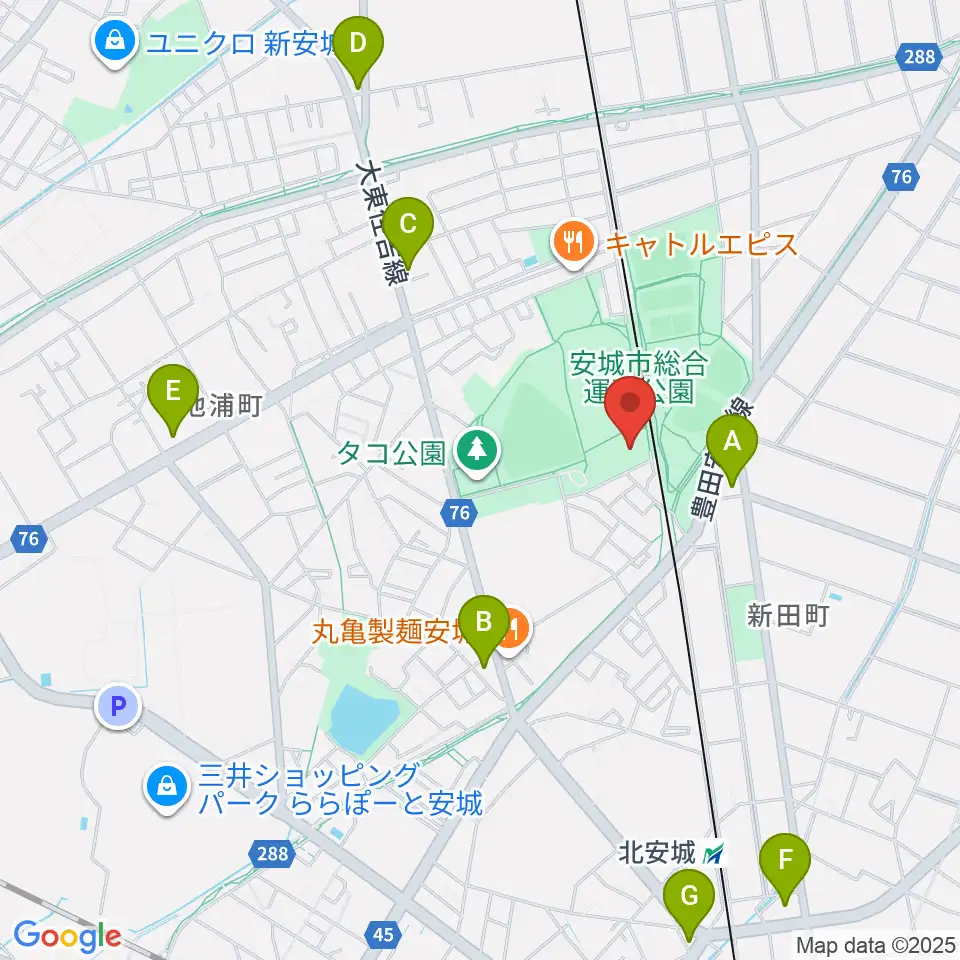 東祥アリーナ安城周辺のコンビニエンスストア一覧地図