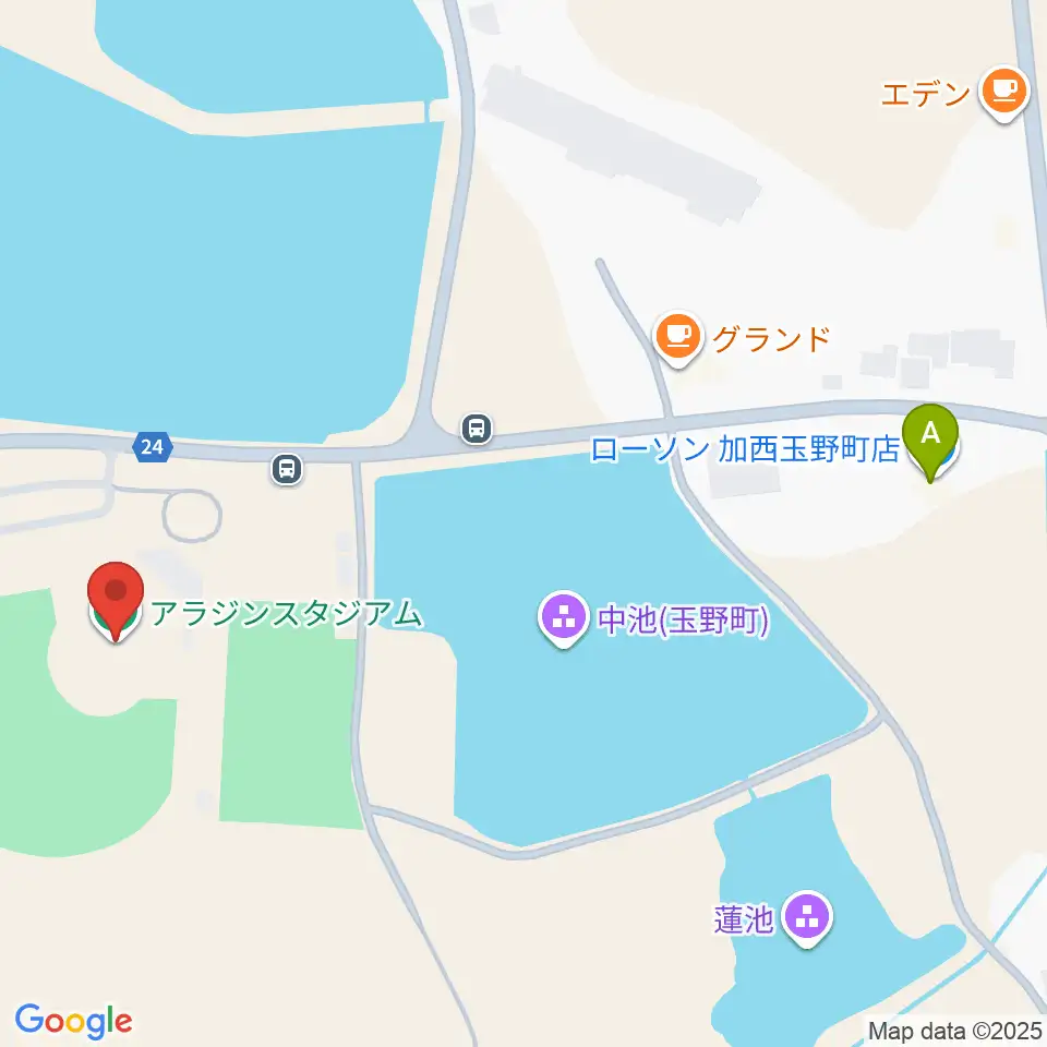 アラジンスタジアム周辺のコンビニエンスストア一覧地図