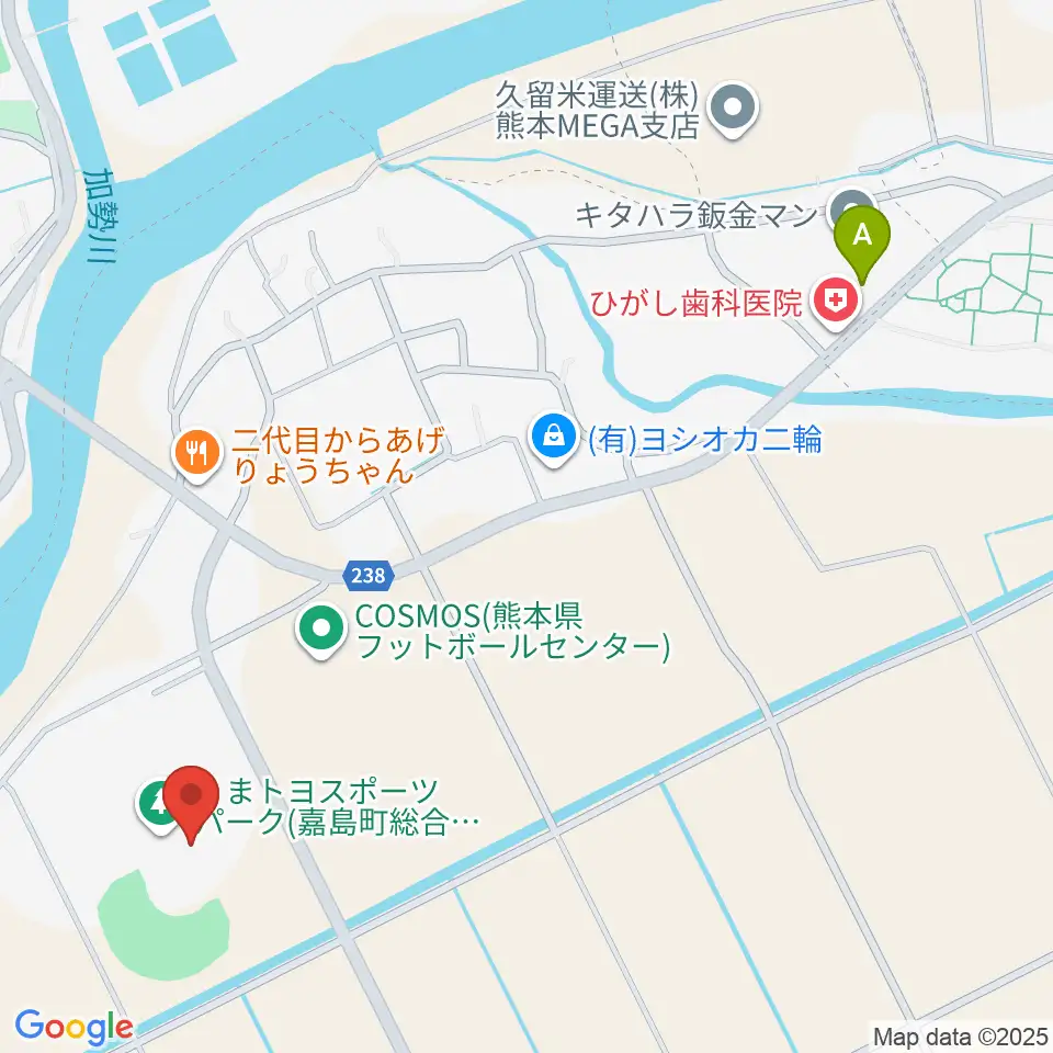 くまトヨスポーツパーク野球場周辺のコンビニエンスストア一覧地図