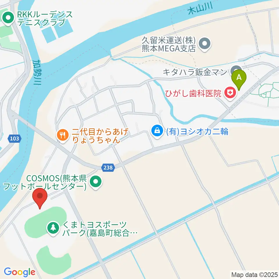 くまトヨスポーツパーク多目的競技場周辺のコンビニエンスストア一覧地図