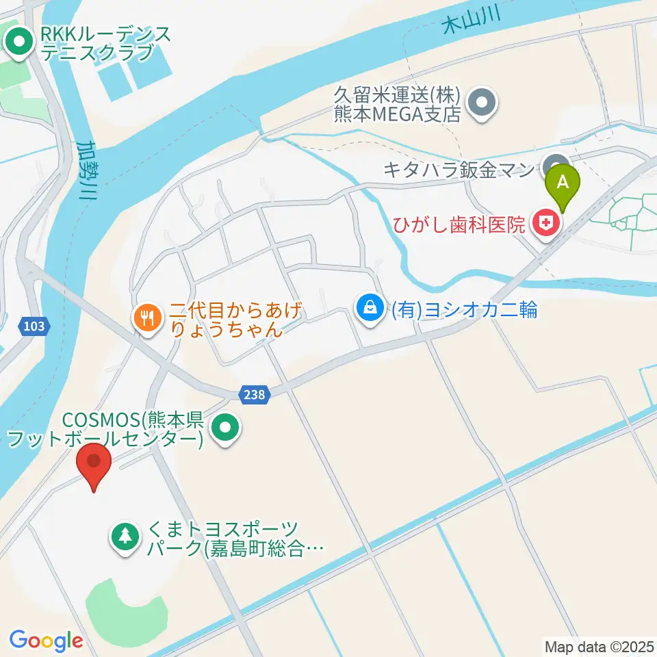 くまトヨスポーツパーク多目的競技場周辺のコンビニエンスストア一覧地図