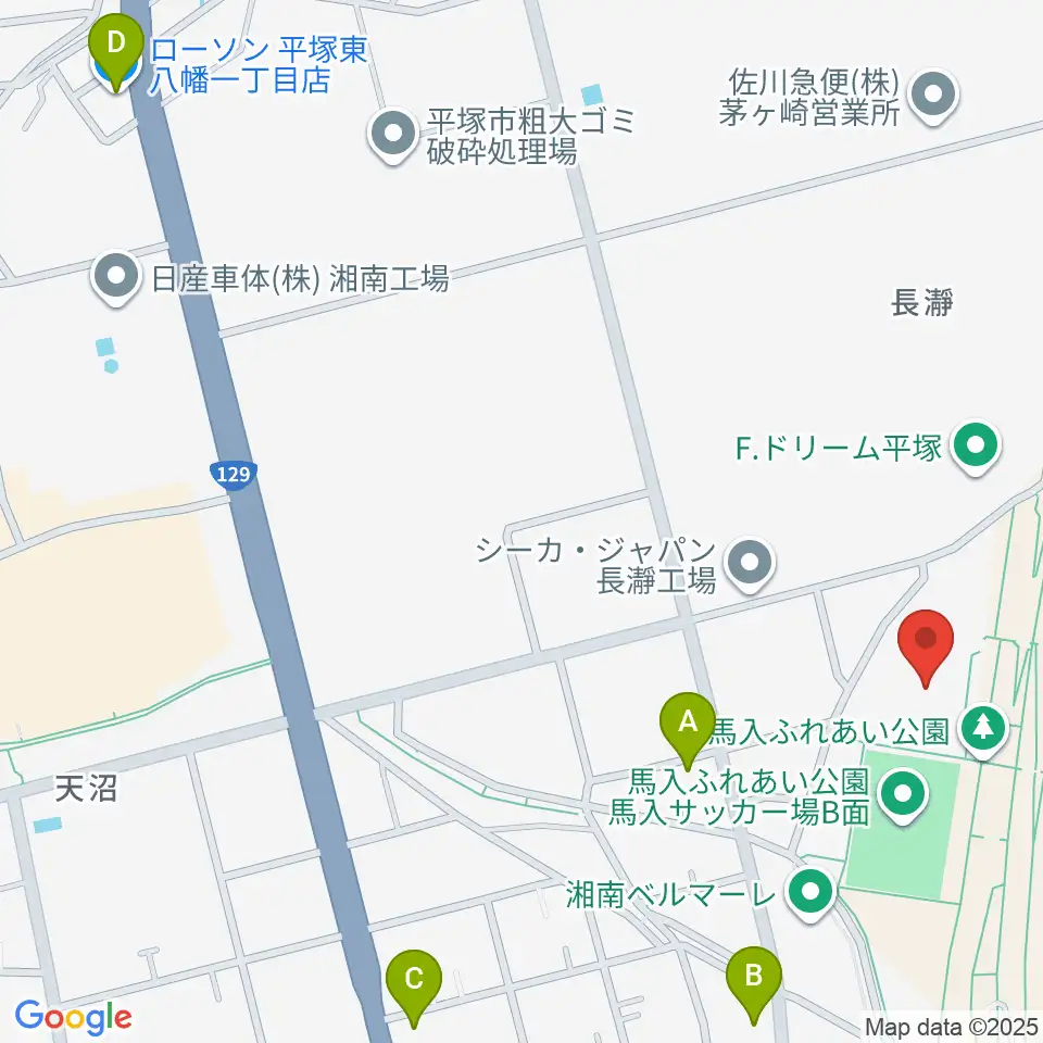 ひらつかサン・ライフアリーナ周辺のコンビニエンスストア一覧地図