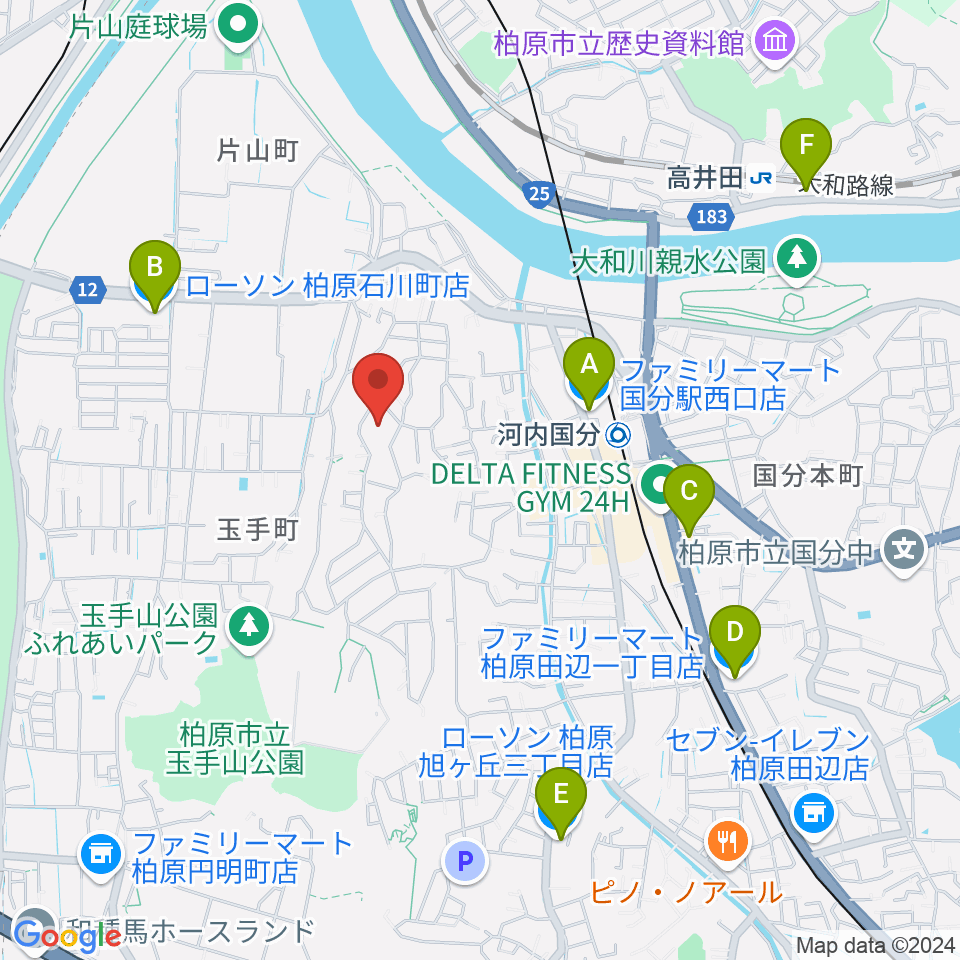 柏原オーエンスアリーナ周辺のコンビニエンスストア一覧地図