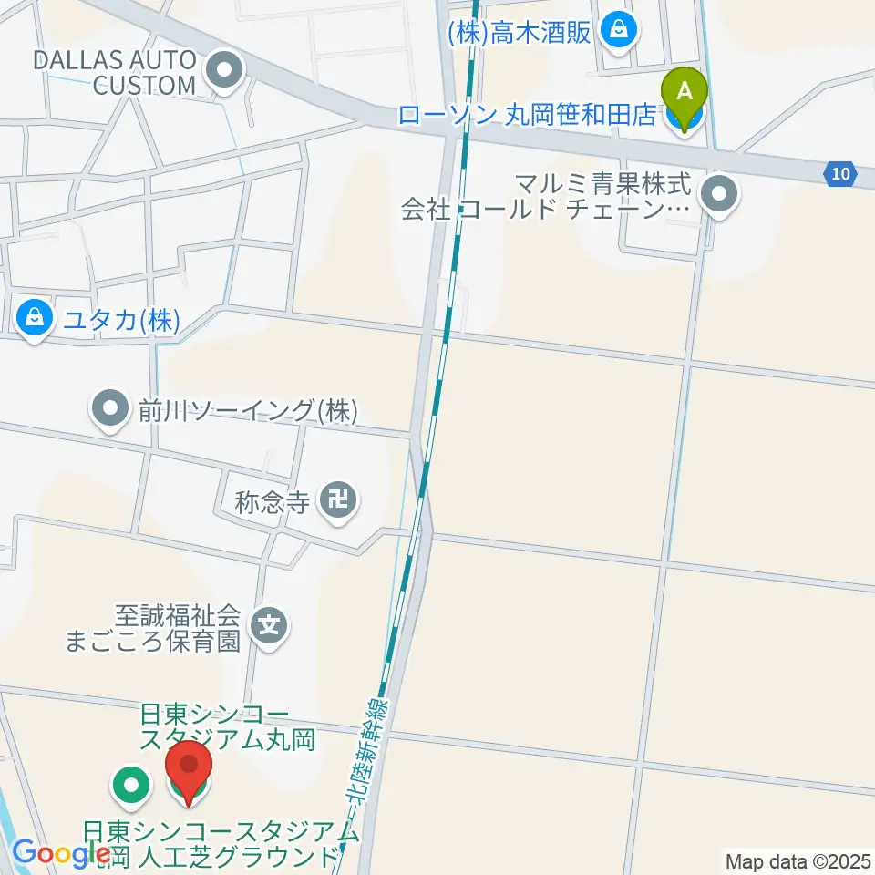 日東シンコースタジアム丸岡サッカー場周辺のコンビニエンスストア一覧地図