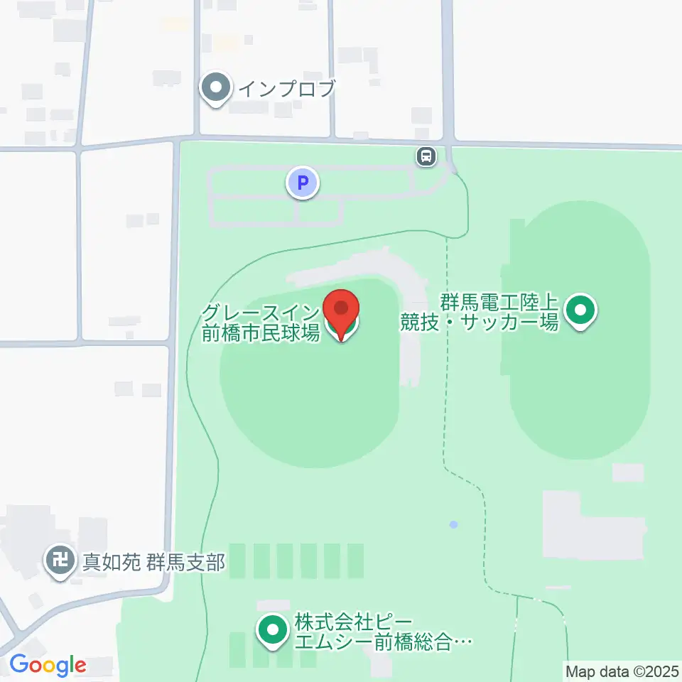 グレースイン前橋市民球場周辺のコンビニエンスストア一覧地図