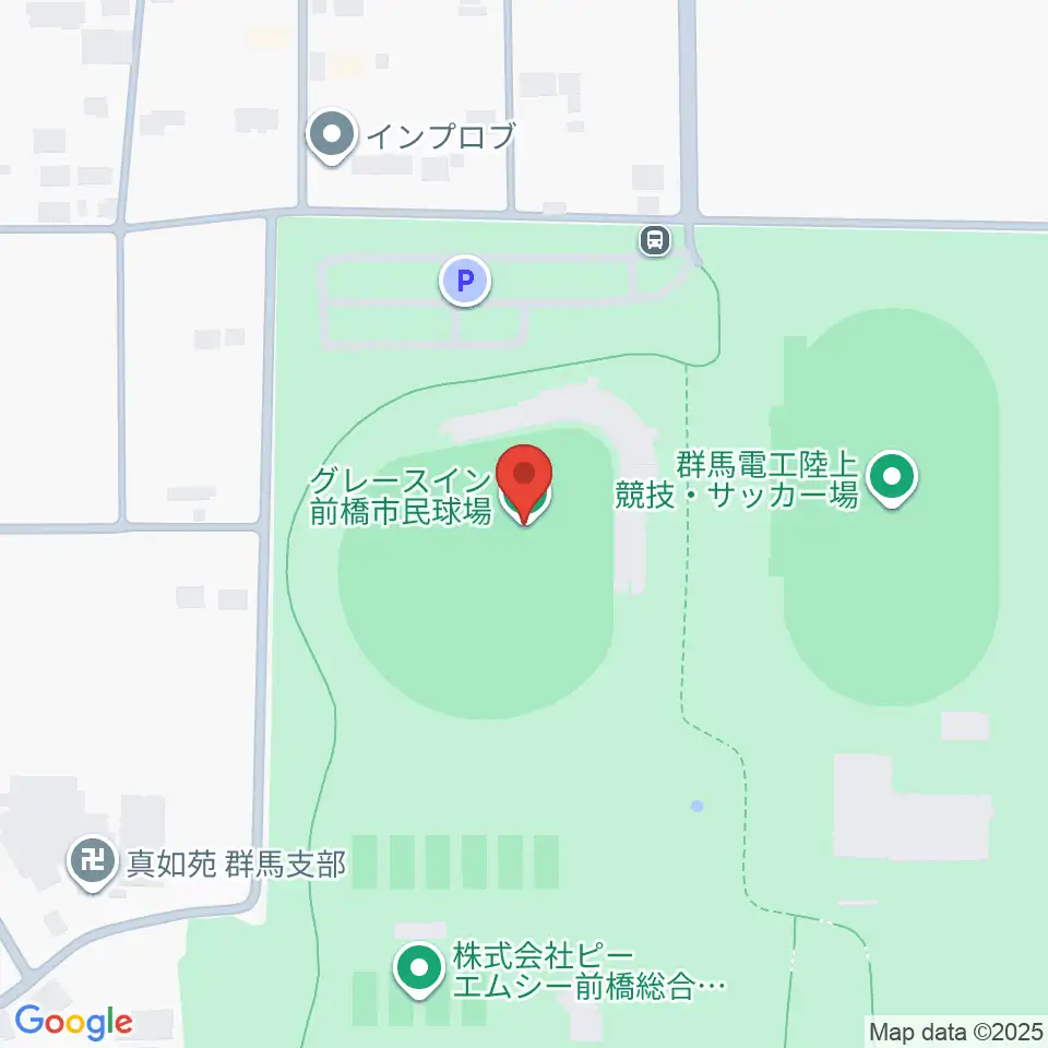 グレースイン前橋市民球場周辺のコンビニエンスストア一覧地図