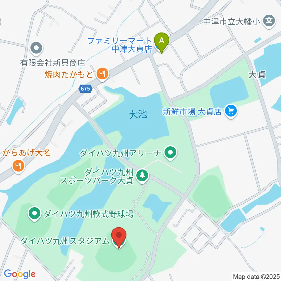 ダイハツ九州スタジアム周辺のコンビニエンスストア一覧地図