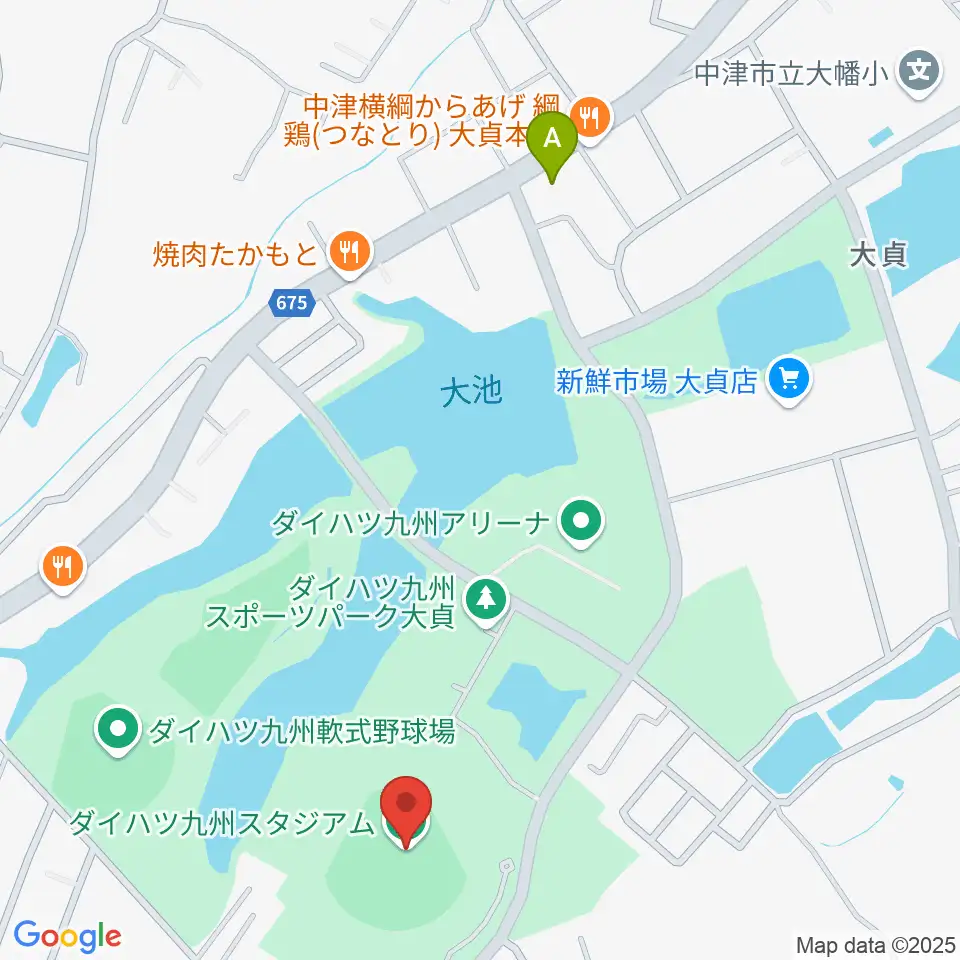 ダイハツ九州スタジアム周辺のコンビニエンスストア一覧地図