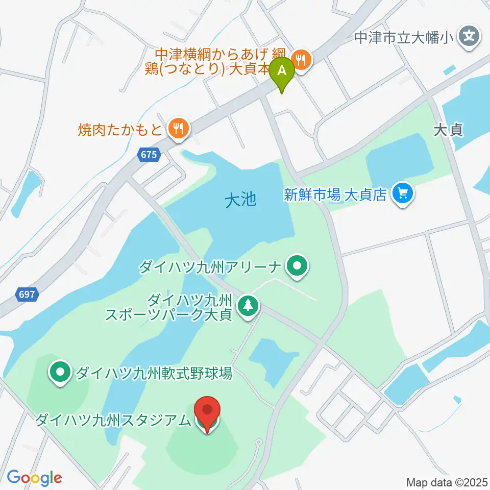 ダイハツ九州スタジアム周辺のコンビニエンスストア一覧地図