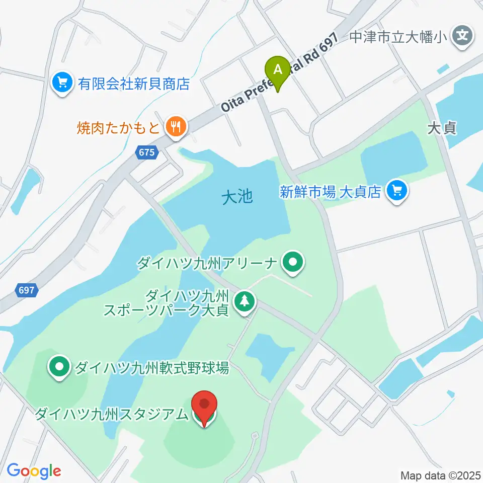 ダイハツ九州スタジアム周辺のコンビニエンスストア一覧地図
