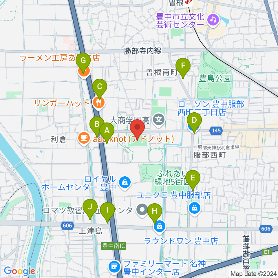 マリンフード豊中マルチグラウンド周辺のコンビニエンスストア一覧地図