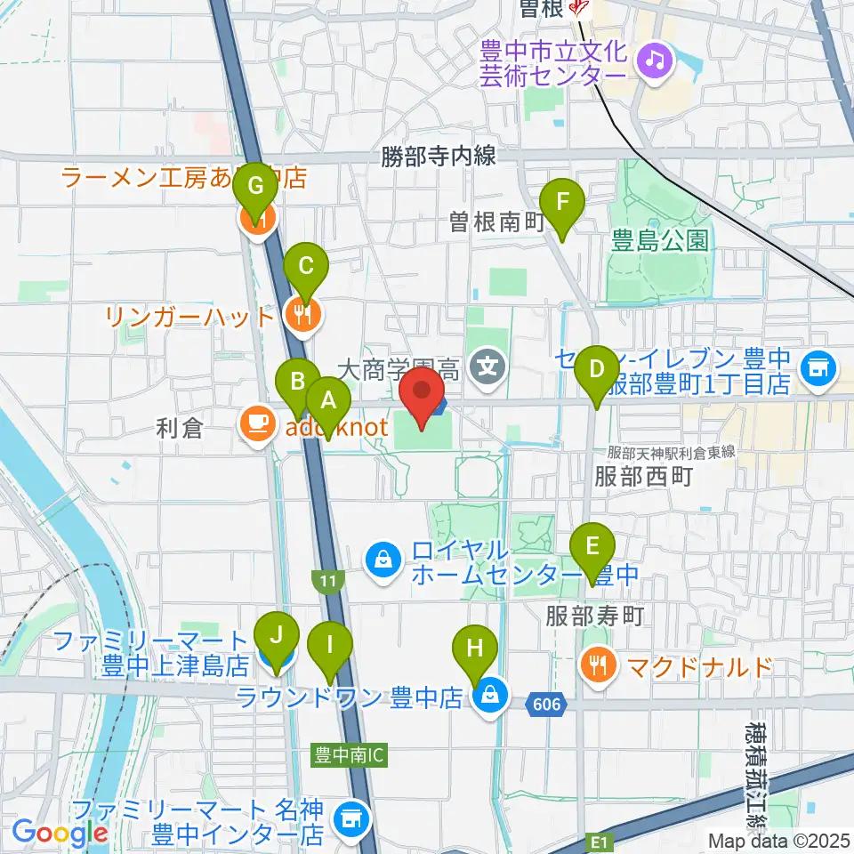 マリンフード豊中マルチグラウンド周辺のコンビニエンスストア一覧地図