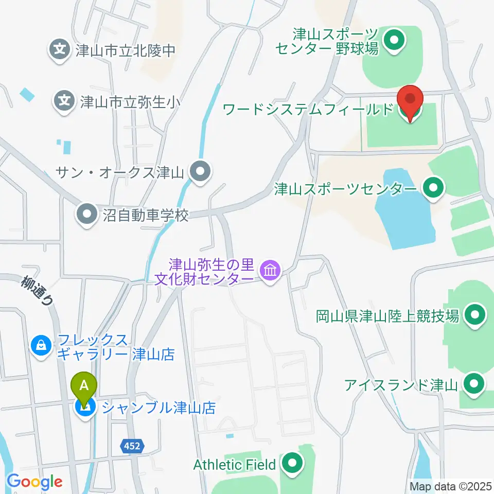 ワードシステムフィールド周辺のコンビニエンスストア一覧地図