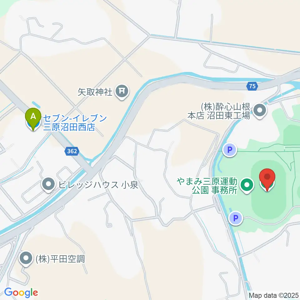 やまみ三原市陸上競技場周辺のコンビニエンスストア一覧地図