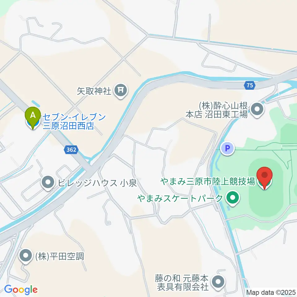 やまみ三原市陸上競技場周辺のコンビニエンスストア一覧地図