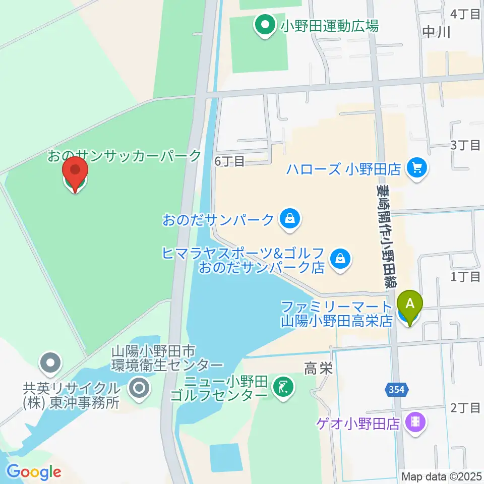 おのサンサッカーパーク周辺のコンビニエンスストア一覧地図