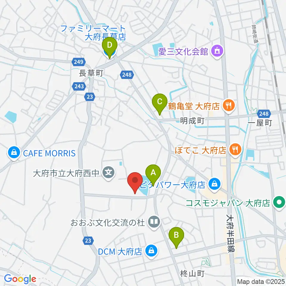 ナルキュウ体育センター周辺のコンビニエンスストア一覧地図