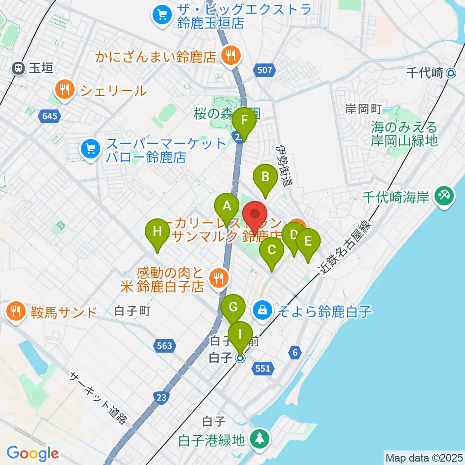 AGF鈴鹿体育館周辺のコンビニエンスストア一覧地図
