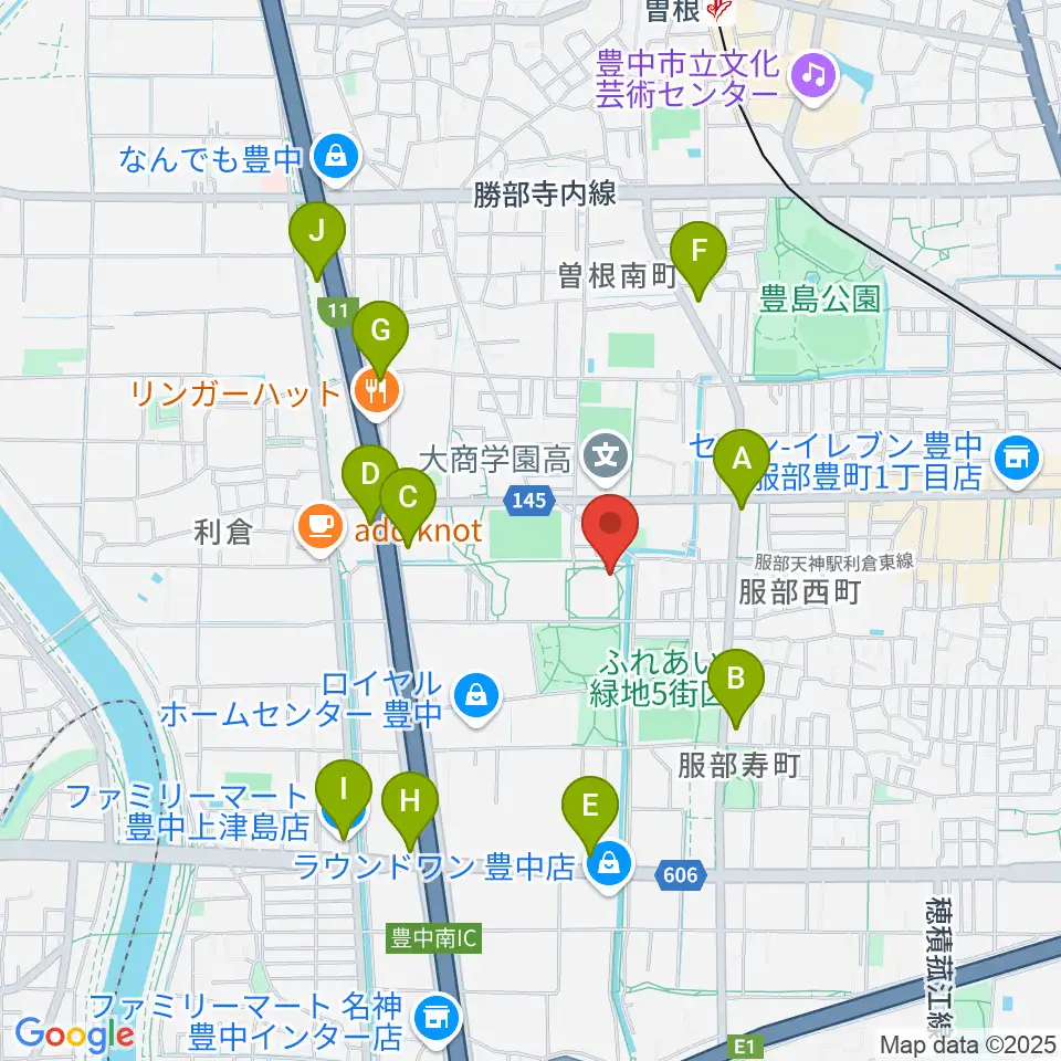 マリンフード豊中スイミングスタジアム周辺のコンビニエンスストア一覧地図