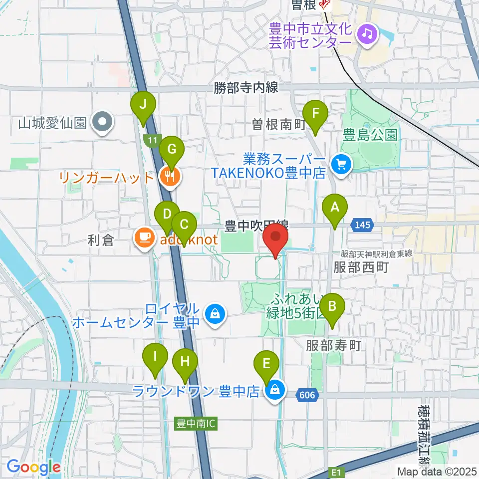 マリンフード豊中スイミングスタジアム周辺のコンビニエンスストア一覧地図