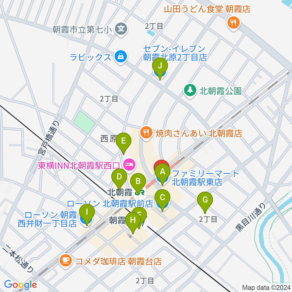 サウンドスタジオ アベル周辺のコンビニエンスストア一覧地図