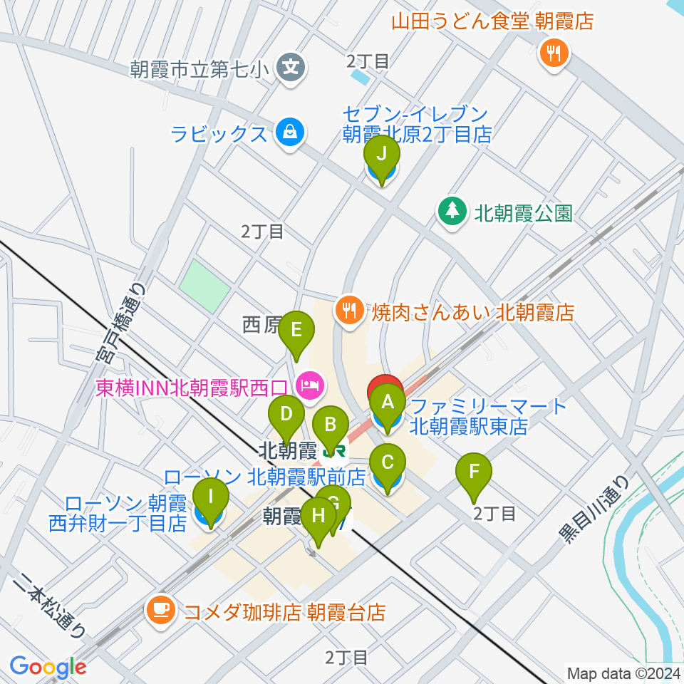 サウンドスタジオ アベル周辺のコンビニエンスストア一覧地図