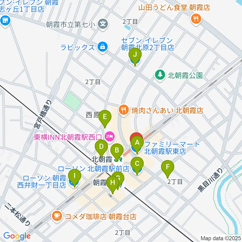 サウンドスタジオ アベル周辺のコンビニエンスストア一覧地図