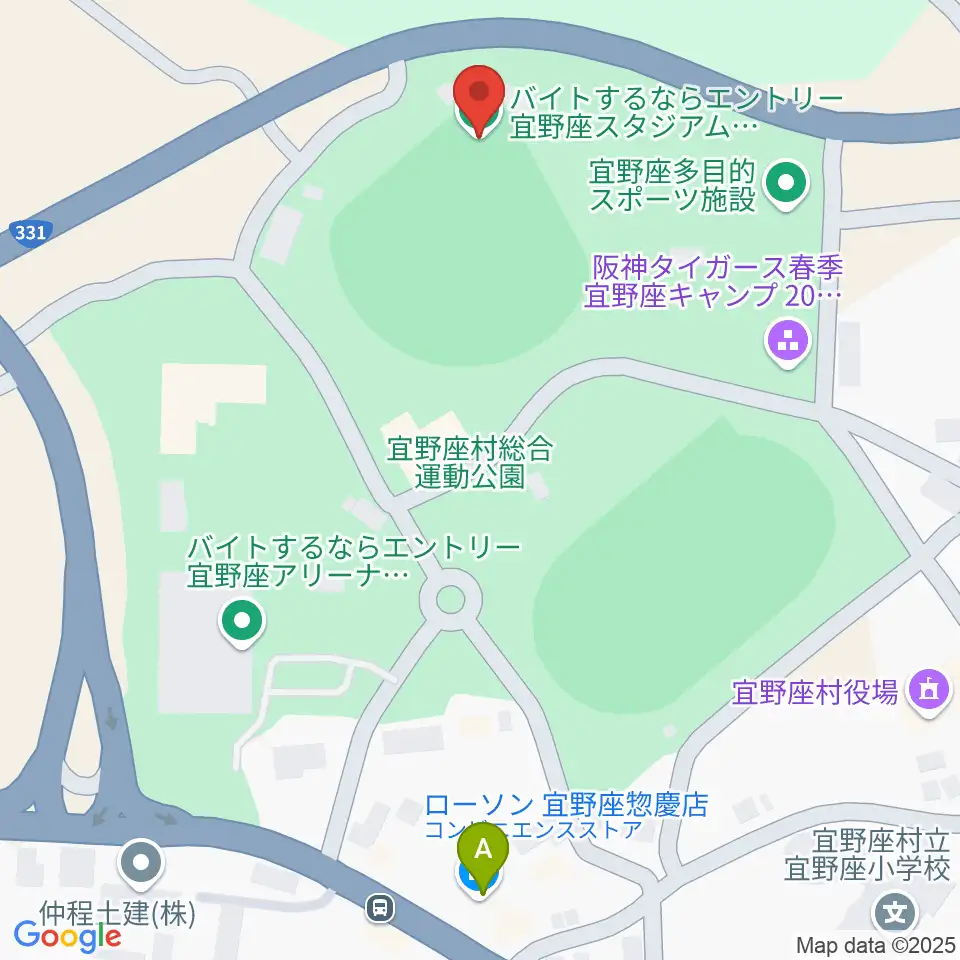 バイトするならエントリー宜野座スタジアム周辺のコンビニエンスストア一覧地図