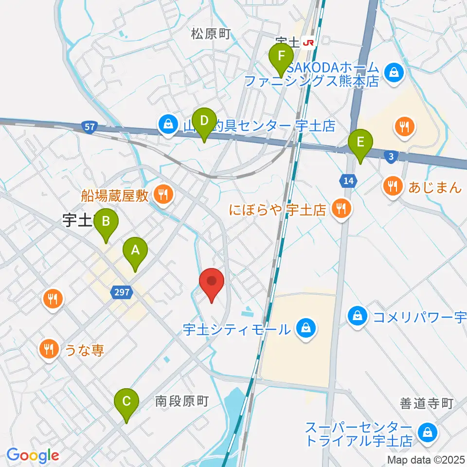 ecowin宇土アリーナ周辺のコンビニエンスストア一覧地図