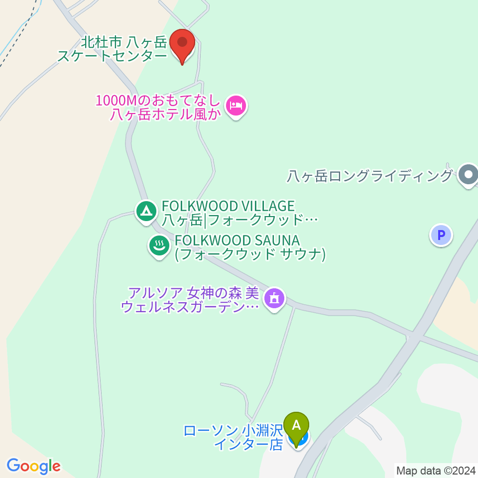 FOLKWOOD SKATE PARK 八ヶ岳周辺のコンビニエンスストア一覧地図