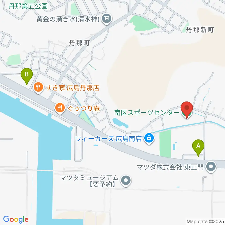 広島市南区スポーツセンター周辺のコンビニエンスストア一覧地図