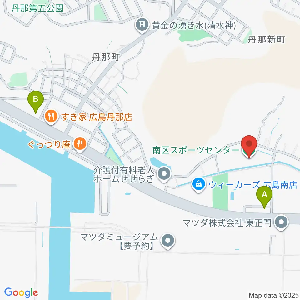 広島市南区スポーツセンター周辺のコンビニエンスストア一覧地図