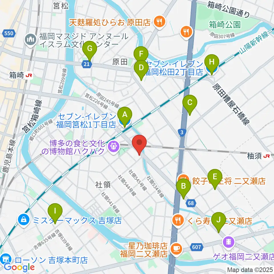アイミュージックスタジオ周辺のコンビニエンスストア一覧地図