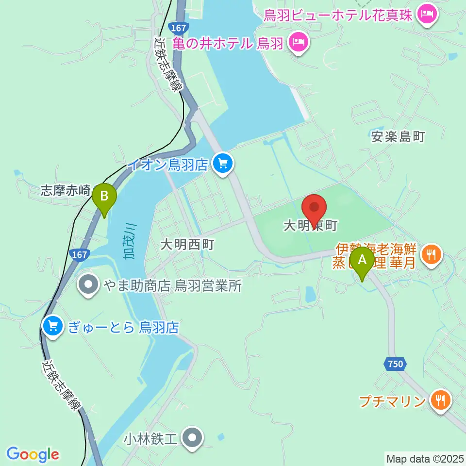 鳥羽市民体育館周辺のコンビニエンスストア一覧地図