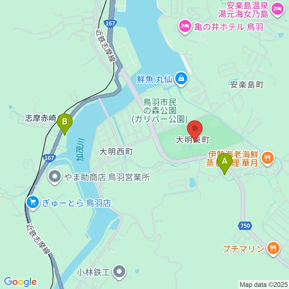 鳥羽市民体育館周辺のコンビニエンスストア一覧地図