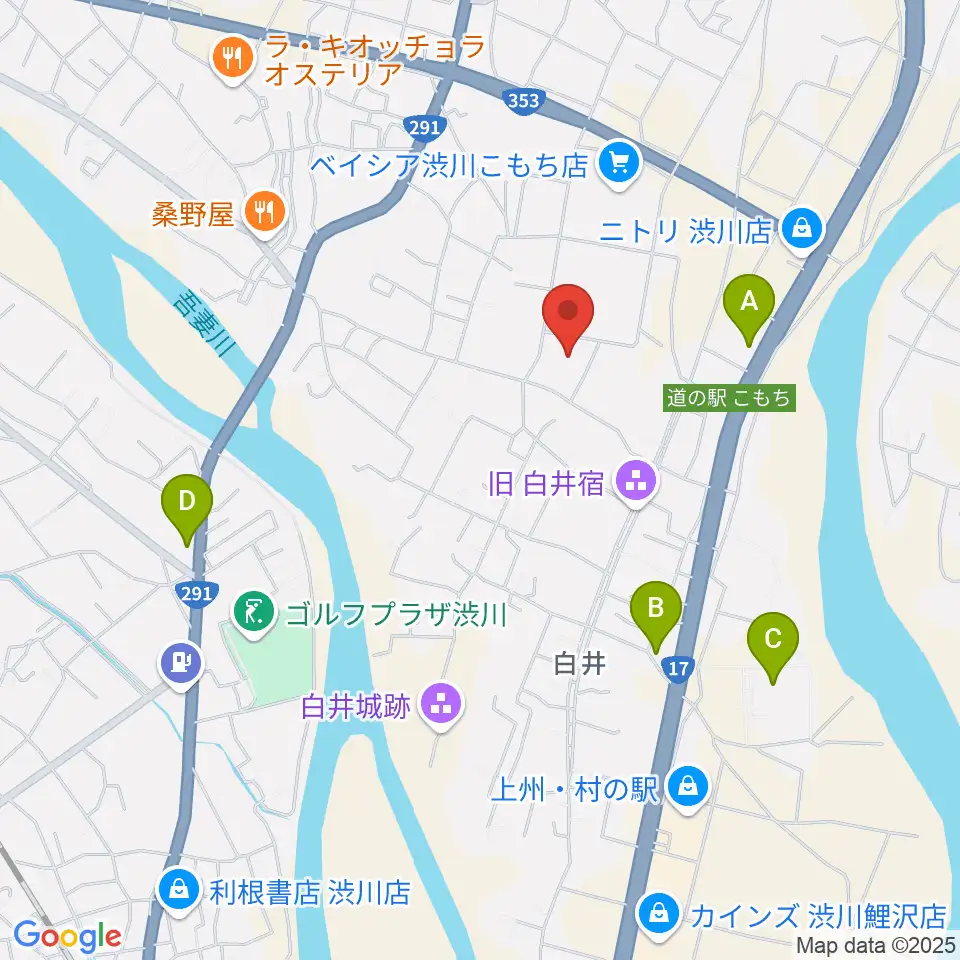 JESCOアリーナ渋川周辺のコンビニエンスストア一覧地図