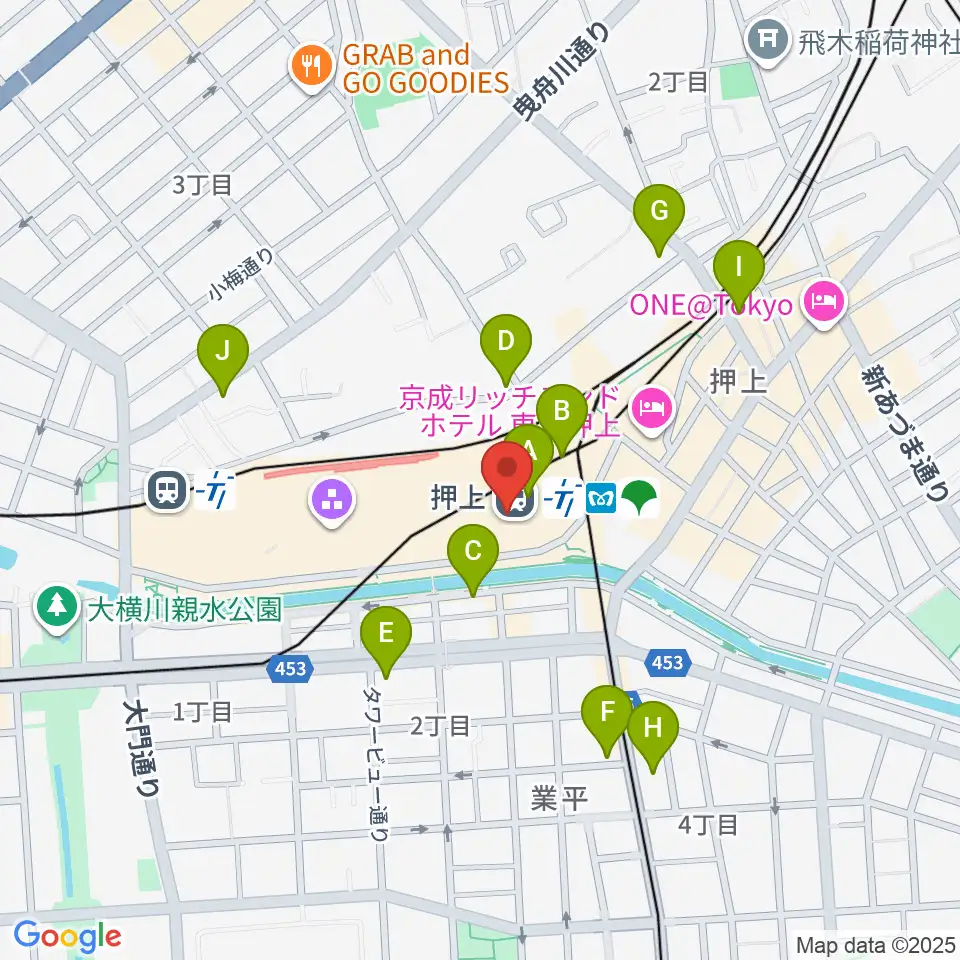 郵政博物館周辺のコンビニエンスストア一覧地図