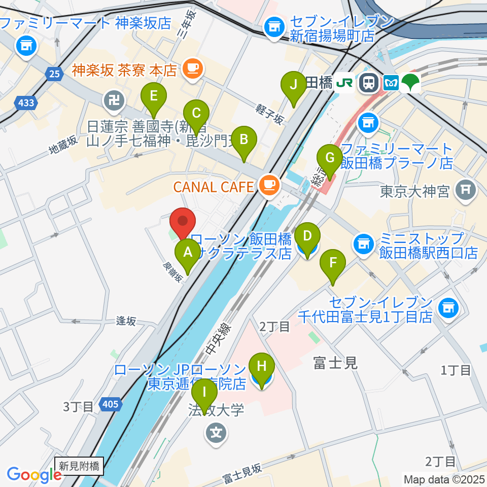 東京理科大学 近代科学資料館周辺のコンビニエンスストア一覧地図