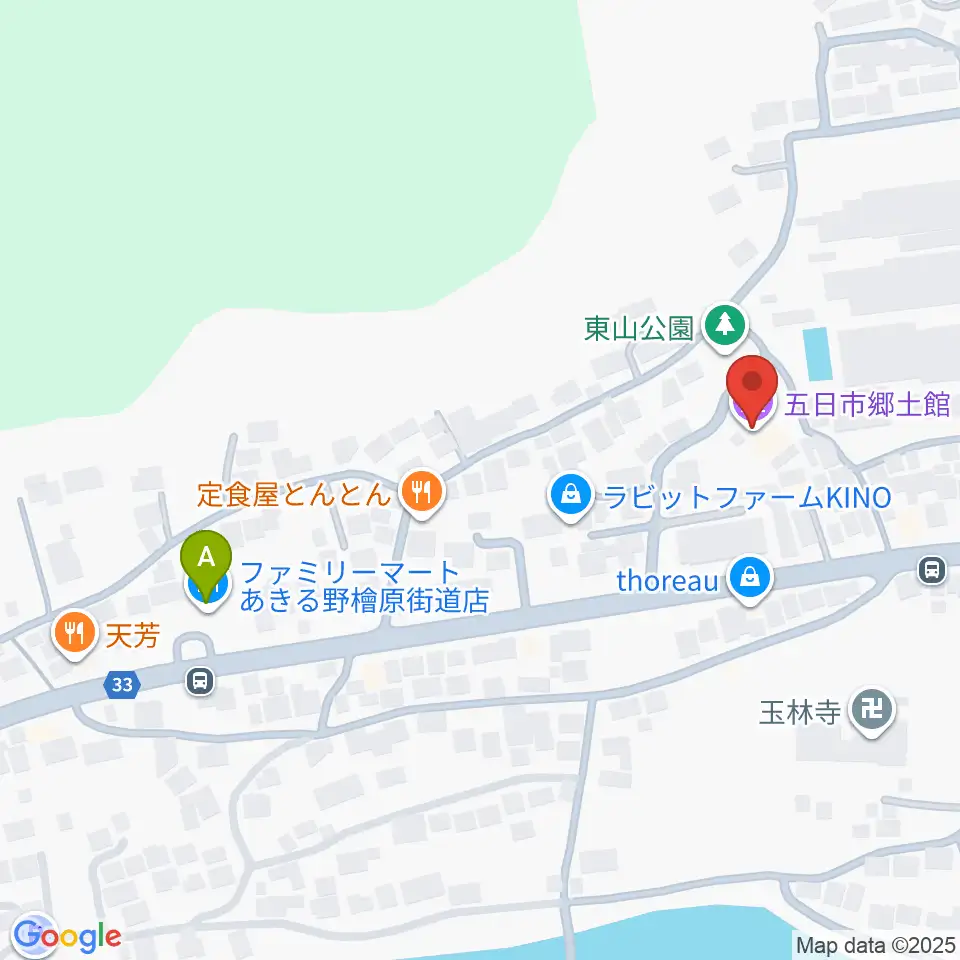 五日市郷土館周辺のコンビニエンスストア一覧地図