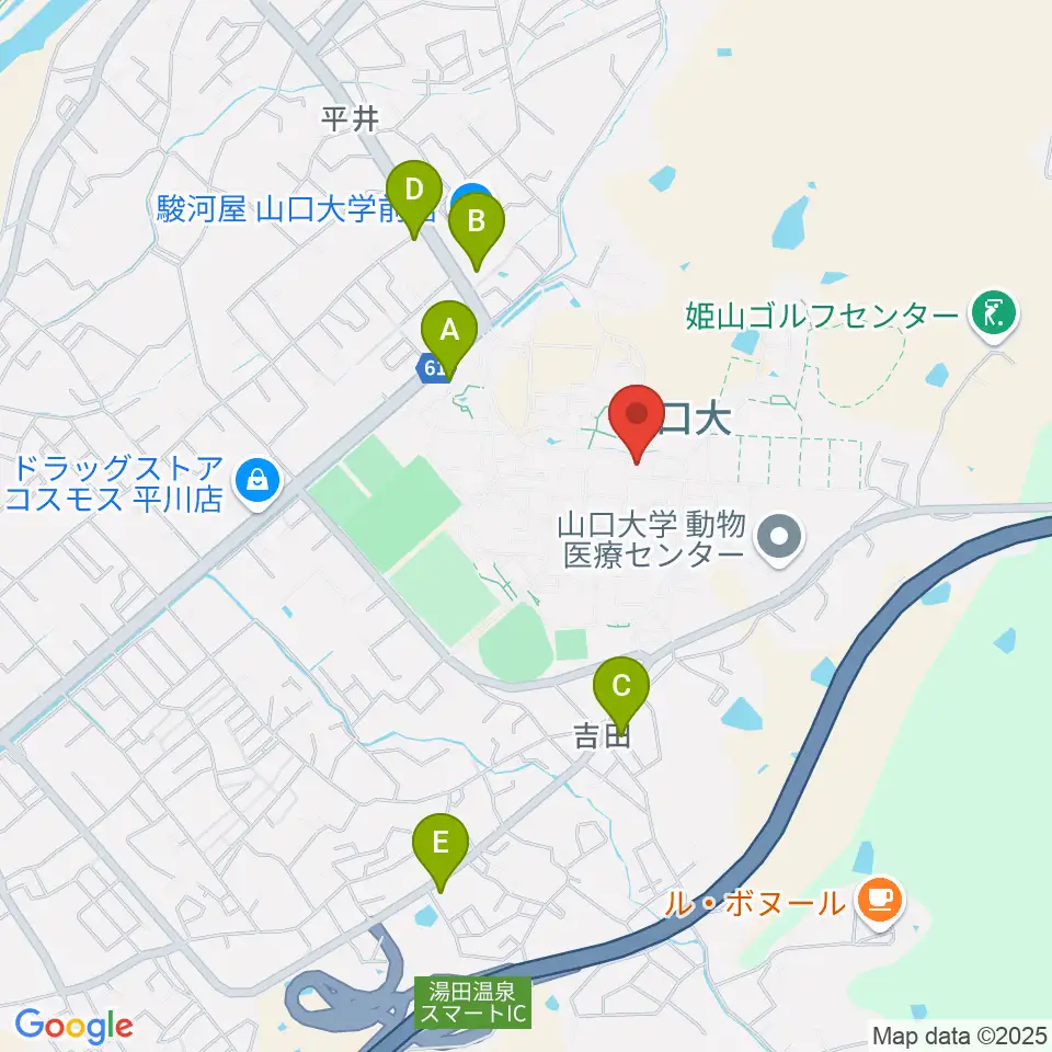 山口大学埋蔵文化財資料館周辺のコンビニエンスストア一覧地図