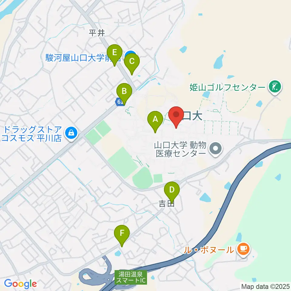 山口大学埋蔵文化財資料館周辺のコンビニエンスストア一覧地図
