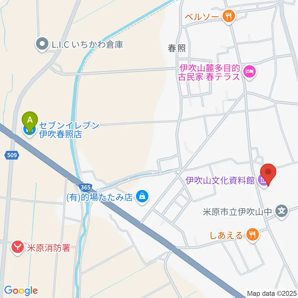 米原市伊吹山文化資料館周辺のコンビニエンスストア一覧地図