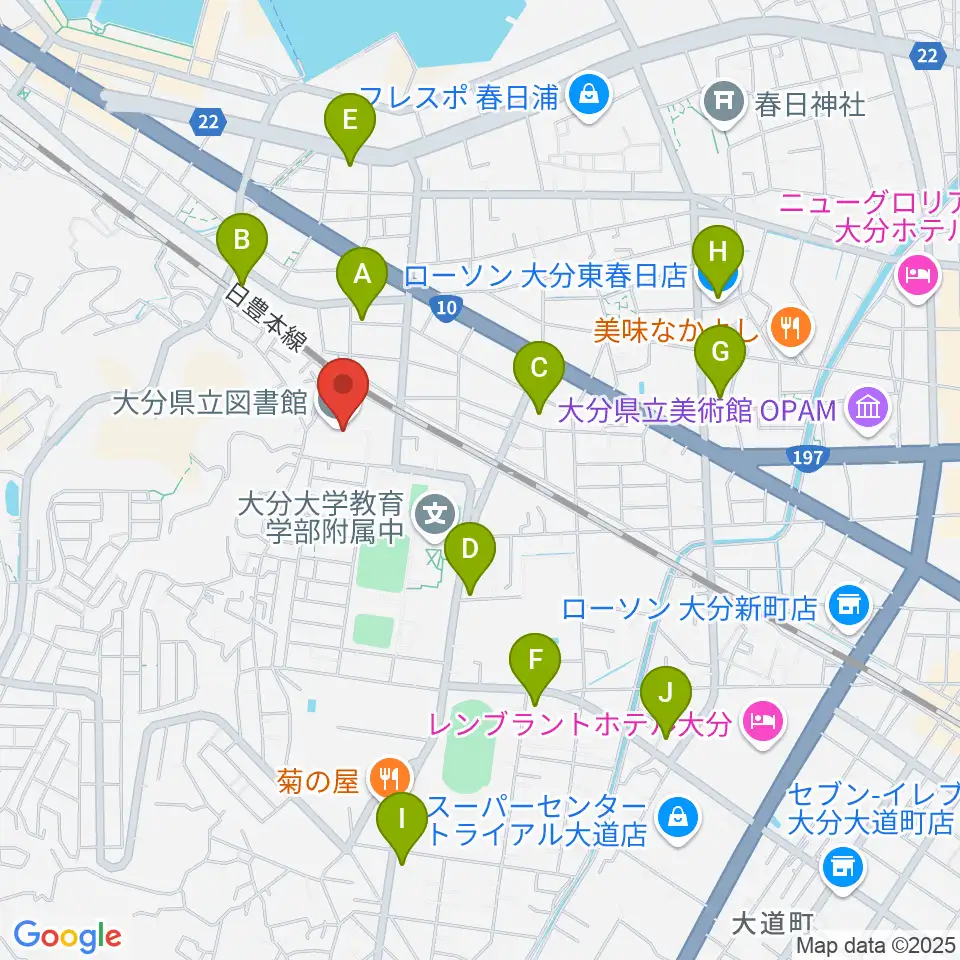 大分県立先哲史料館周辺のコンビニエンスストア一覧地図