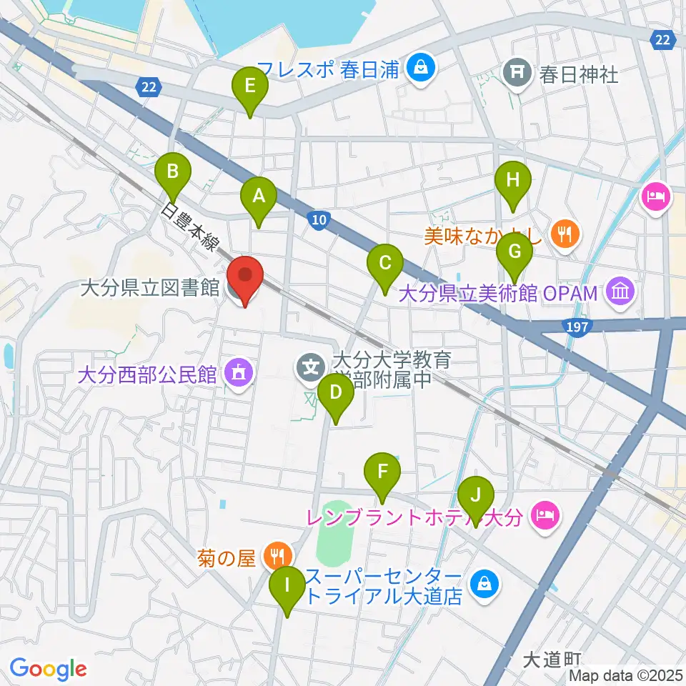 大分県立先哲史料館周辺のコンビニエンスストア一覧地図